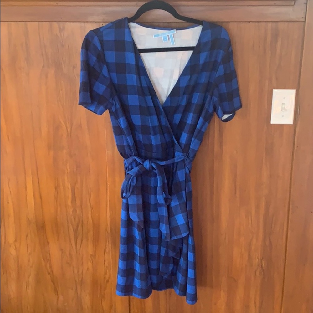 Draper James Blue Buffalo Wrap dresss